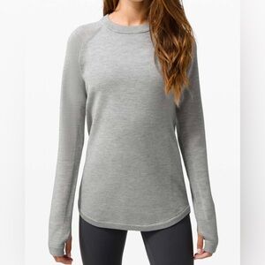 Lululemon Sit In Lotus Sweater Heathered Core Light Grey merino wool